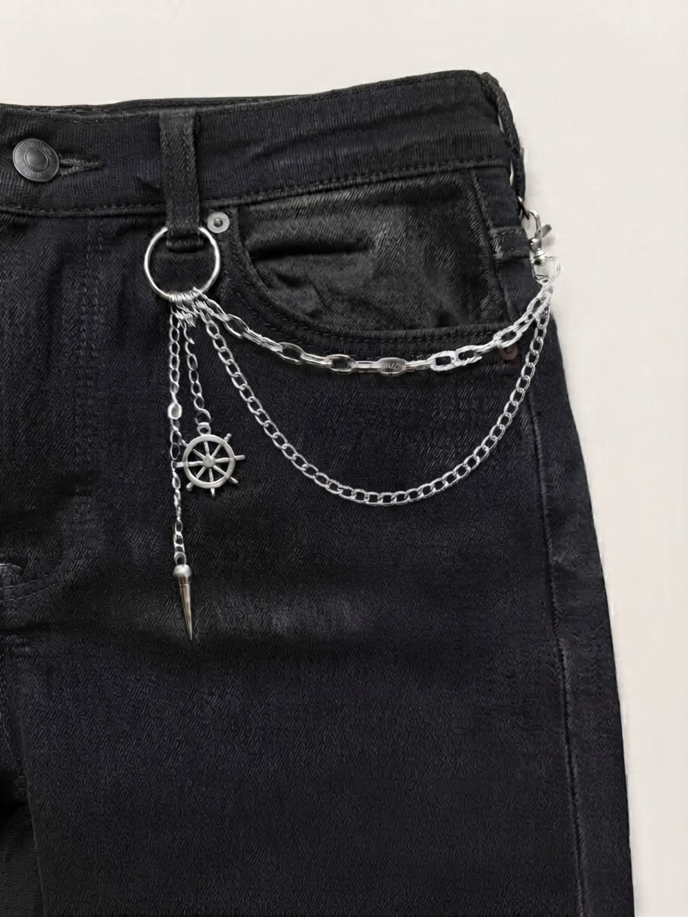 NWT Double Belt Chain w/ Plague Doctor & Captain's Wheel (0344)